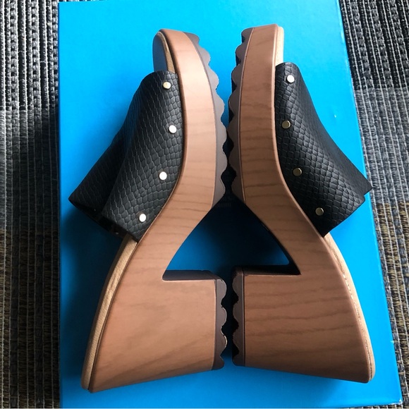 New Dr Scholls Wake Up Sandals platforms slides clogs black tan light shoes 7.5 - Picture 8 of 16